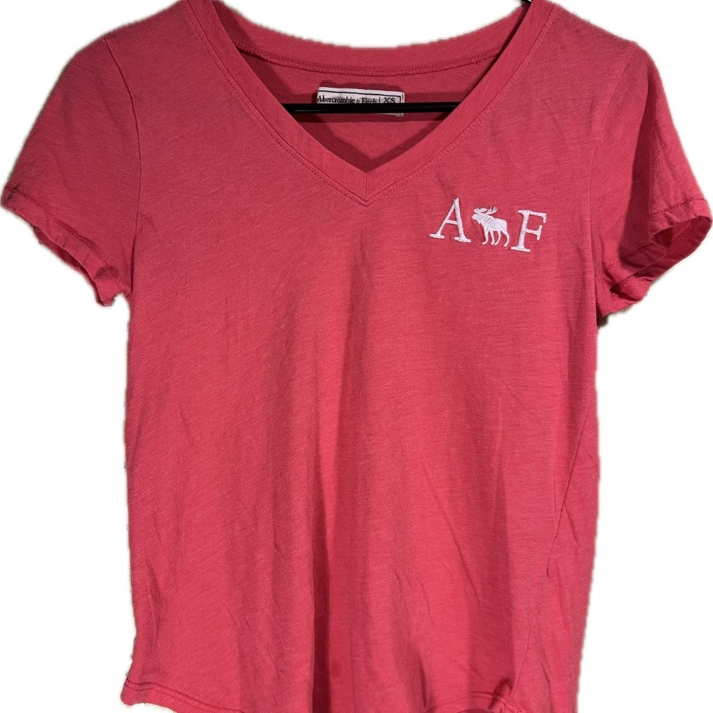 Abercrombie & Fitch Coral V-Neck Tee